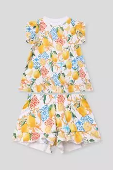 Пижама хлопковая с принтом Aspaya