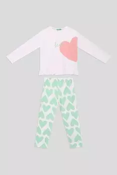 Пижама хлопковая с принтом Benetton Undercolors
