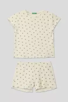 Пижама хлопковая с принтом Benetton Undercolors