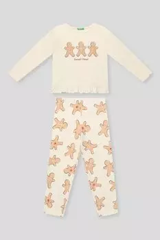 Пижама хлопковая с принтом Benetton Undercolors
