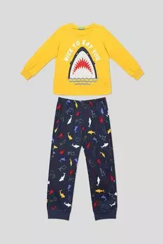 Пижама хлопковая с принтом Benetton Undercolors