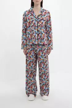 Пижама хлопковая с принтом Dkny