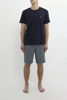 Пижама хлопковая с принтом EMPORIO ARMANI