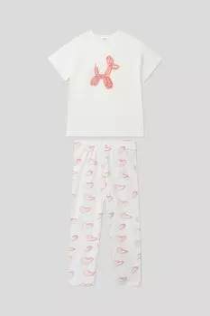 Пижама хлопковая с принтом GIOCO