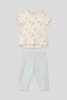 Пижама хлопковая с принтом Sanetta