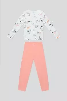 Пижама хлопковая с принтом Sanetta