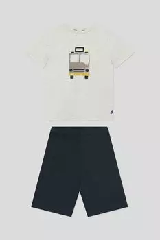 Пижама хлопковая с принтом Sanetta