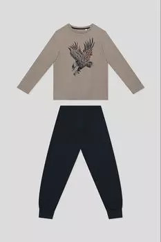 Пижама хлопковая с принтом Sanetta