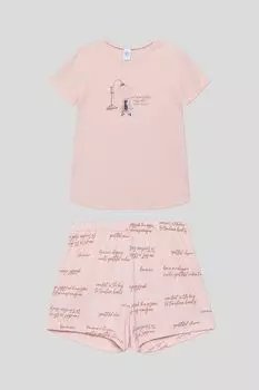 Пижама хлопковая с принтом Sanetta