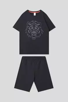 Пижама хлопковая с принтом Sanetta