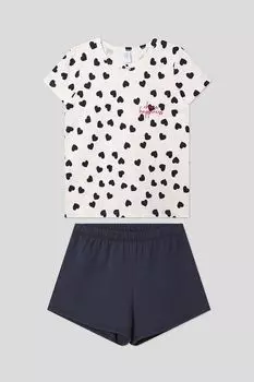 Пижама хлопковая с принтом Sanetta