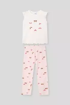 Пижама хлопковая с принтом Sanetta