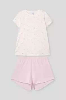 Пижама хлопковая с принтом Sanetta