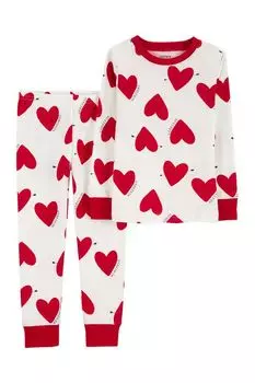 Пижама хлопковая с принтом Сердечки Carter's