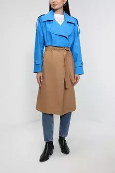 Плащ комбинированный с поясом Loft