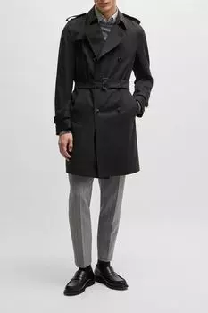 Плащ приталенный с двубортной застежкой BOSS