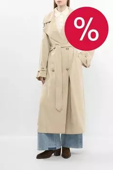 Плащ свободного кроя с поясом BOSS