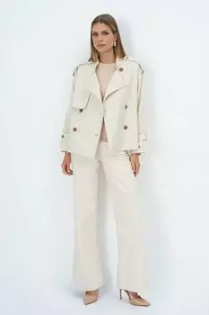 Плащ укороченного кроя с поясом ElectraStyle