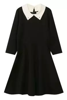 Платье А-силуэта с отложным воротником Silver Spoon