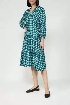 Платье атласное с принтом Auranna