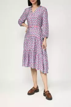 Платье атласное с принтом Auranna