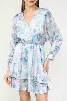 Платье атласное с запахом и двойной юбкой OVS