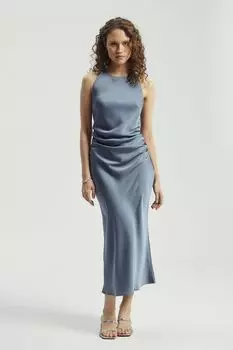 Платье атласное со сборкой Nume