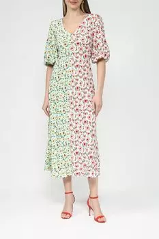 Платье c V-вырезом и цветочным принтом BELUCCI