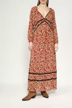 Платье c V-вырезом и кружевной отделкой HUGO