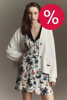 Платье c v-вырезом и принтом BELUCCI