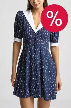 Платье c v-вырезом и принтом BELUCCI