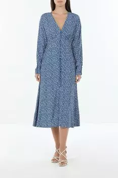 Платье c v-вырезом и принтом BELUCCI