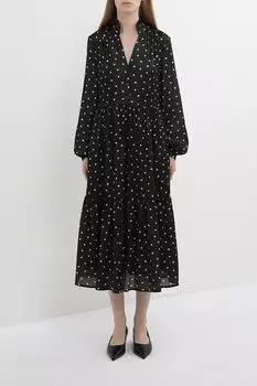 Платье c v-вырезом в горох Auranna