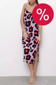 Платье домашнее на бретельках с принтом Almando Melado