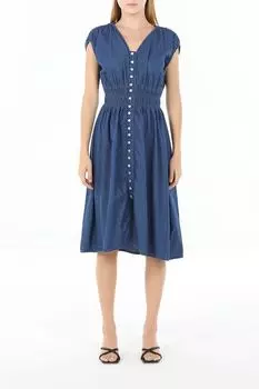 Платье джинсовое c V-вырезом на эластичном поясе OVS