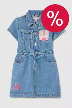 Платье джинсовое с коротким рукавом на эластичном поясе LOVE THERAPY