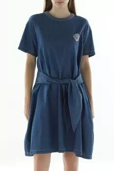 Платье джинсовое с широким поясом EMPORIO ARMANI