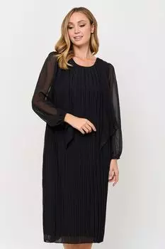 Платье в мелкую складку с рукавами из тюля Franco Vello