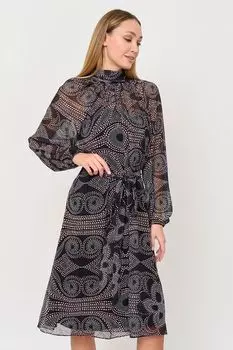 Платье с воротником стойкой с принтом Franco Vello