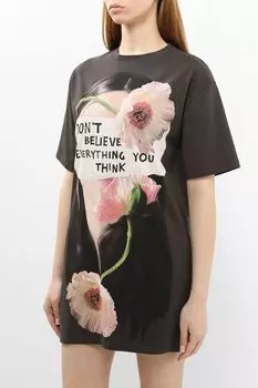 Платье-футболка хлопковое с принтом Desigual