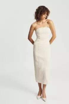 Платье-футляр хлопковое с открытыми плечами Nume