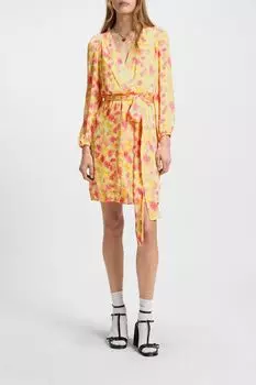 Платье-халат с цветочным принтом HUGO