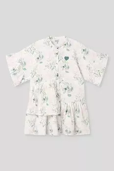 Платье хлопковое асимметричного кроя с принтом KIDSPARAD