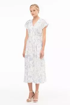 Платье хлопковое без рукавов с принтом ALEXANDER BOGDANOV