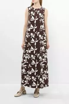 Платье хлопковое без рукавов с принтом SABRINA SCALA