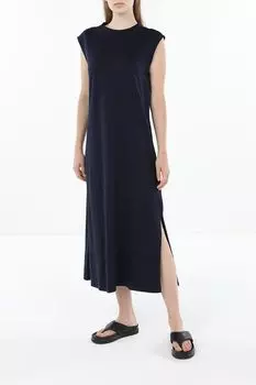 Платье хлопковое без рукавов с разрезом Piombo