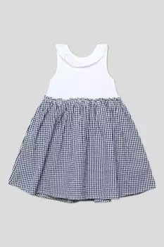 Платье хлопковое без рукавов с юбкой в клетку Fagottino