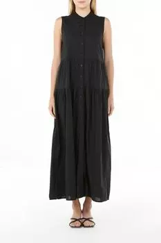 Платье хлопковое без рукавов с воланами Piombo