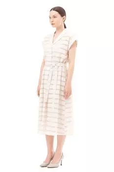 Платье хлопковое без рукавов в полоску ALEXANDER BOGDANOV