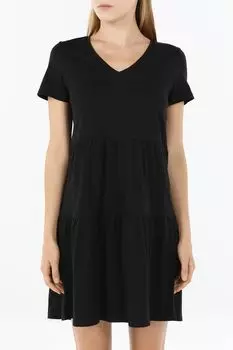 Платье хлопковое c V-вырезом и воланами OVS